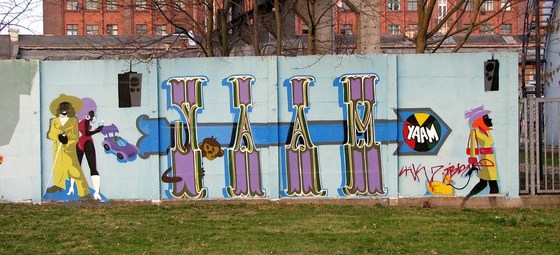 abstraktes Mauerbild