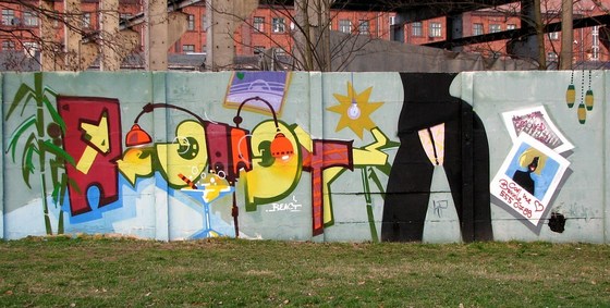 abstraktes Mauerbild