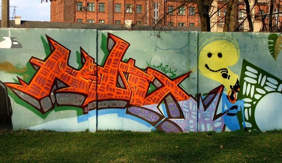 abstraktes Mauerbild