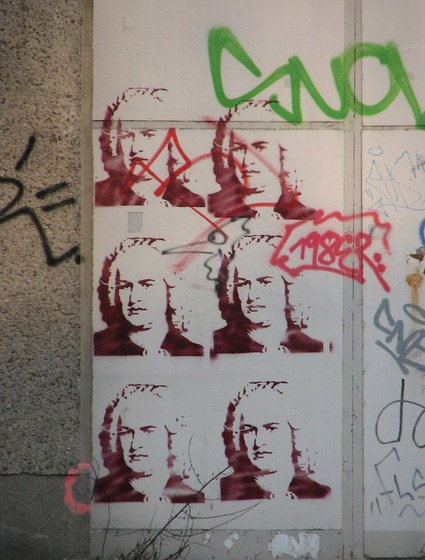 Schablonenmalerei Johann Sebastian Bach
