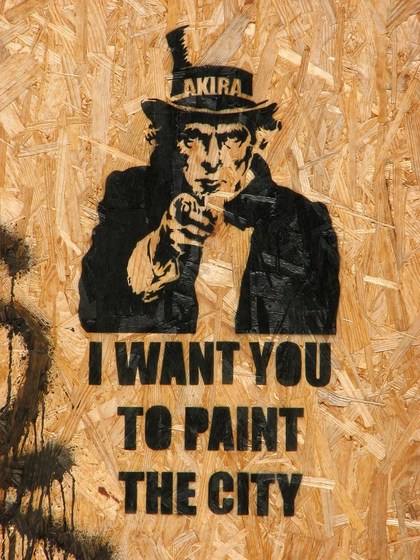 Stencil "I want you to paint the city"