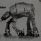 ein kleiner und ein großer Imperial Walker aus "Star Wars", Schriftzug "I am your father"