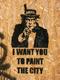 Stencil "I want you to paint the city"